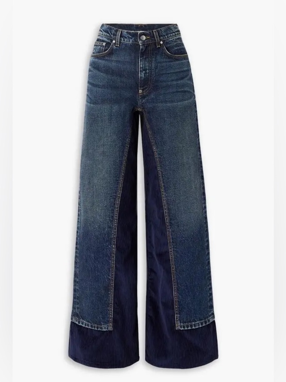 Stella McCartney Wide Leg Denim with Cord Panels